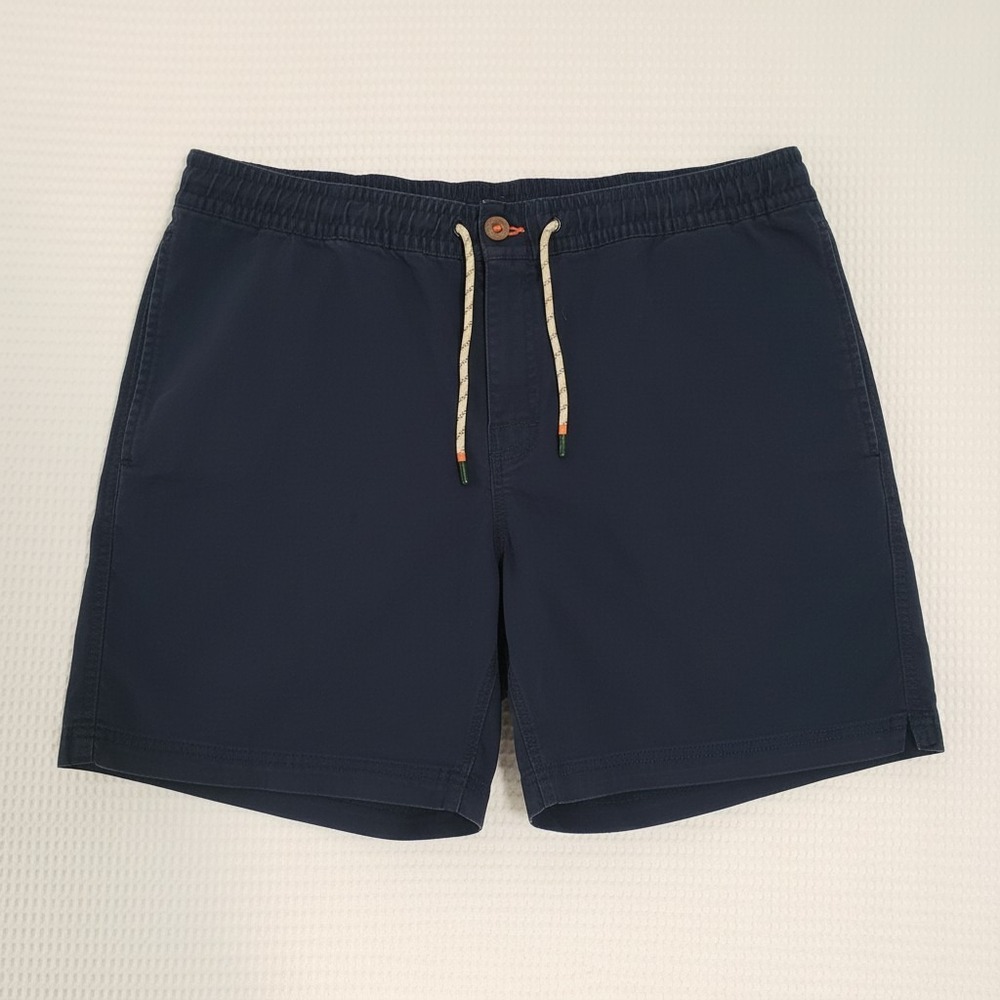 George Drawstring Chino Shorts Mens XL 40-42 Navy Blue Elastic Waist Twill